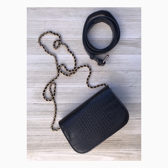 Black leather fanny pack - Picture 3 of 5